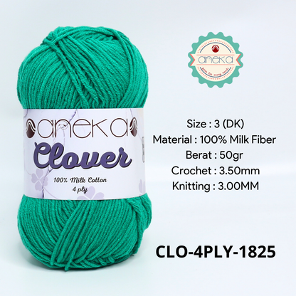 KATALOG - Benang Rajut Clover Katun Susu 4 PLY / 100% Milk Fiber Premium Crochet Knitting Yarn