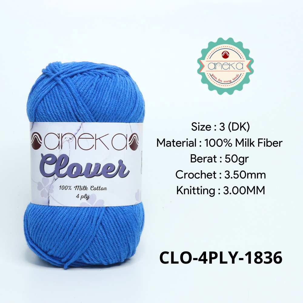 KATALOG - Benang Rajut Clover Katun Susu 4 PLY / 100% Milk Fiber Premium Crochet Knitting Yarn