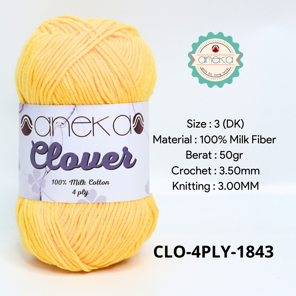 KATALOG - Benang Rajut Clover Katun Susu 4 PLY / 100% Milk Fiber Premium Crochet Knitting Yarn