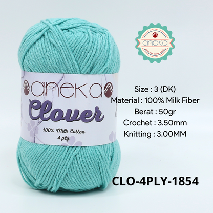 KATALOG - Benang Rajut Clover Katun Susu 4 PLY / 100% Milk Fiber Premium Crochet Knitting Yarn