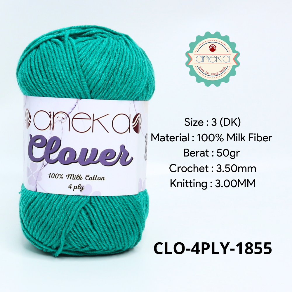 KATALOG - Benang Rajut Clover Katun Susu 4 PLY / 100% Milk Fiber Premium Crochet Knitting Yarn