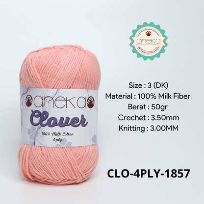 KATALOG - Benang Rajut Clover Katun Susu 4 PLY / 100% Milk Fiber Premium Crochet Knitting Yarn