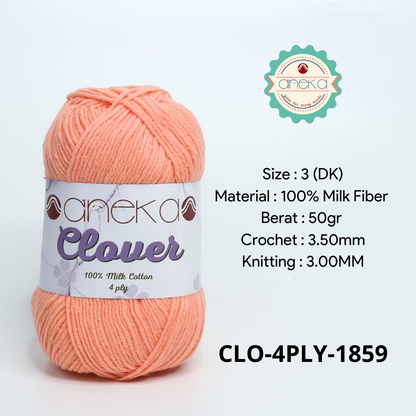 KATALOG - Benang Rajut Clover Katun Susu 4 PLY / 100% Milk Fiber Premium Crochet Knitting Yarn