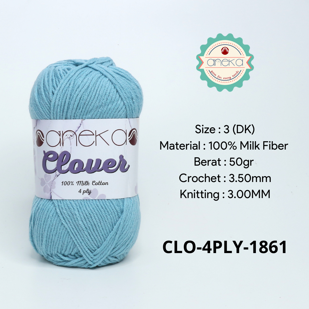 KATALOG - Benang Rajut Clover Katun Susu 4 PLY / 100% Milk Fiber Premium Crochet Knitting Yarn