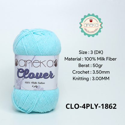 KATALOG - Benang Rajut Clover Katun Susu 4 PLY / 100% Milk Fiber Premium Crochet Knitting Yarn