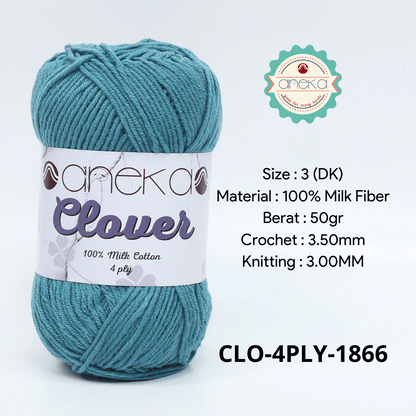 KATALOG - Benang Rajut Clover Katun Susu 4 PLY / 100% Milk Fiber Premium Crochet Knitting Yarn