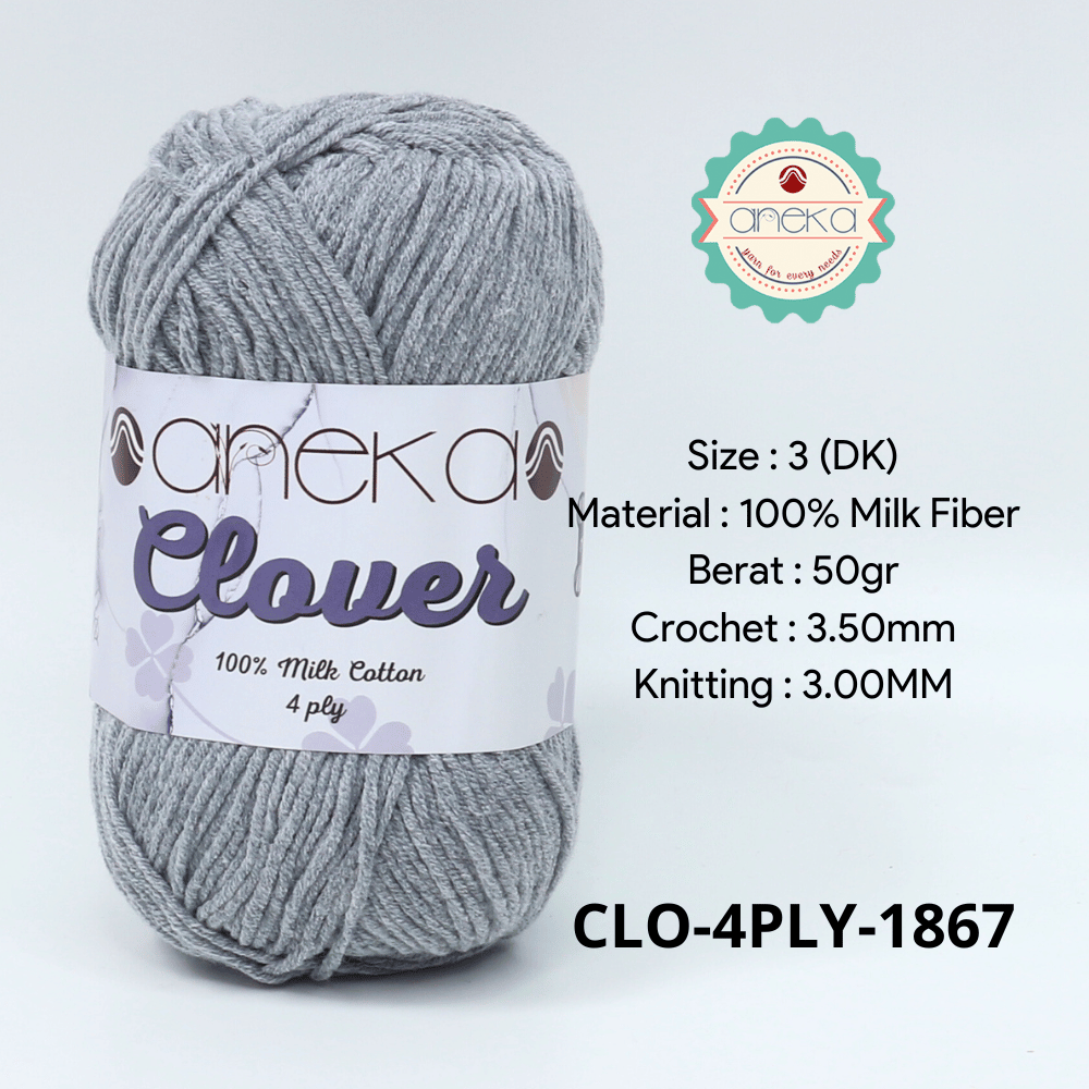 KATALOG - Benang Rajut Clover Katun Susu 4 PLY / 100% Milk Fiber Premium Crochet Knitting Yarn