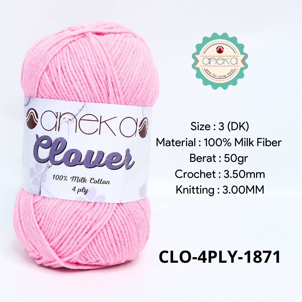 KATALOG - Benang Rajut Clover Katun Susu 4 PLY / 100% Milk Fiber Premium Crochet Knitting Yarn