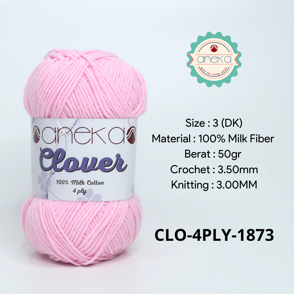 KATALOG - Benang Rajut Clover Katun Susu 4 PLY / 100% Milk Fiber Premium Crochet Knitting Yarn