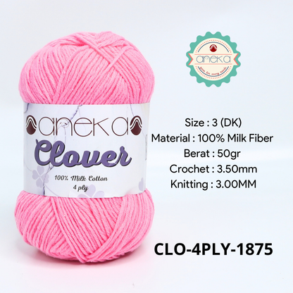 KATALOG - Benang Rajut Clover Katun Susu 4 PLY / 100% Milk Fiber Premium Crochet Knitting Yarn