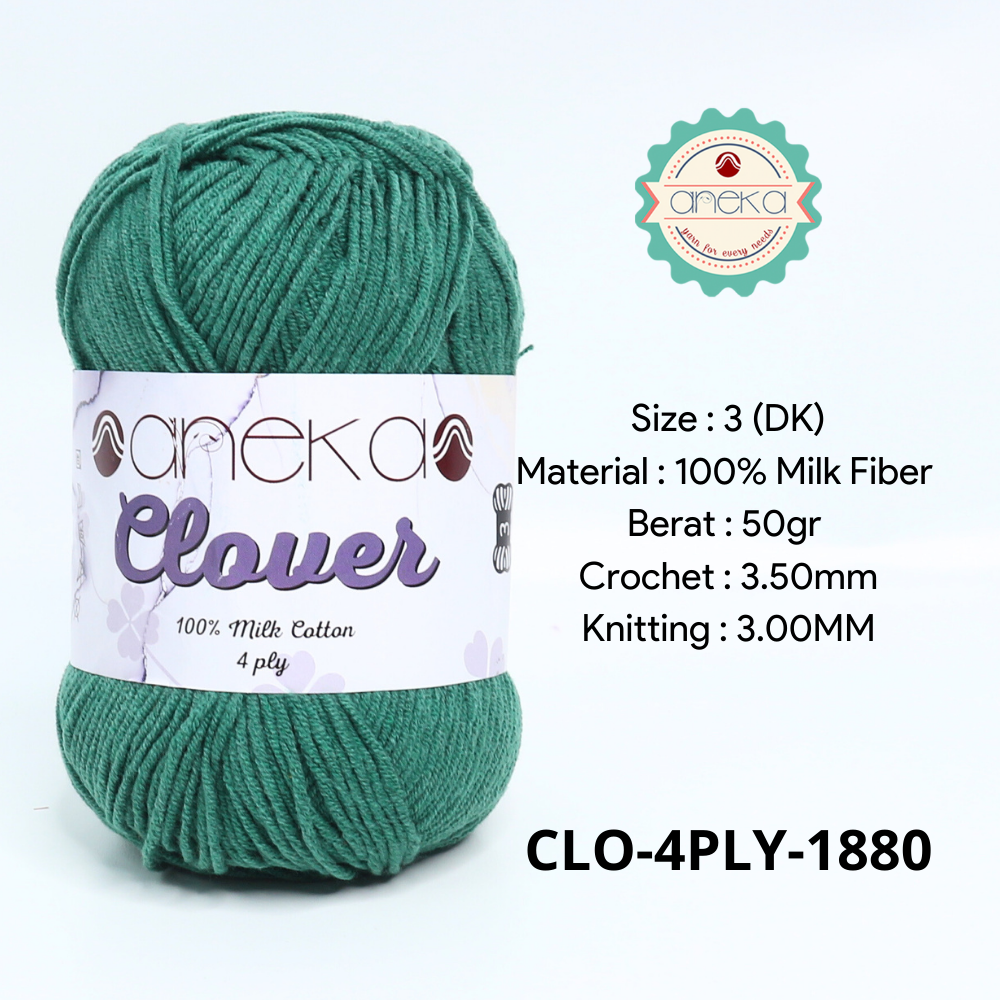 KATALOG - Benang Rajut Clover Katun Susu 4 PLY / 100% Milk Fiber Premium Crochet Knitting Yarn