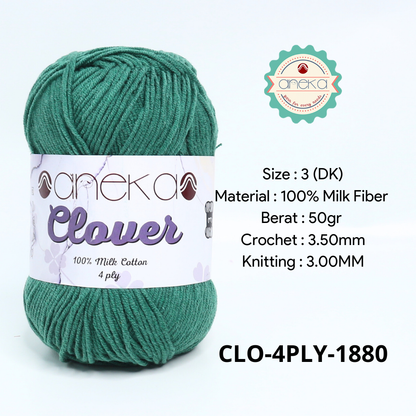 KATALOG - Benang Rajut Clover Katun Susu 4 PLY / 100% Milk Fiber Premium Crochet Knitting Yarn