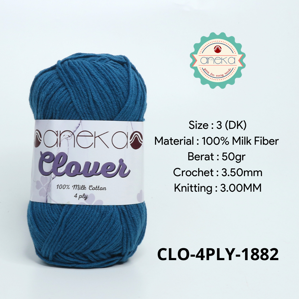 KATALOG - Benang Rajut Clover Katun Susu 4 PLY / 100% Milk Fiber Premium Crochet Knitting Yarn