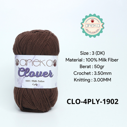 KATALOG - Benang Rajut Clover Katun Susu 4 PLY / 100% Milk Fiber Premium Crochet Knitting Yarn