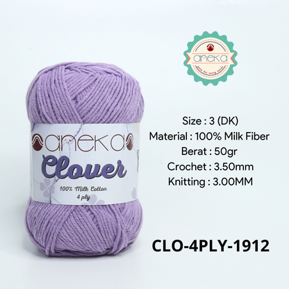 KATALOG - Benang Rajut Clover Katun Susu 4 PLY / 100% Milk Fiber Premium Crochet Knitting Yarn