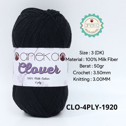 KATALOG - Benang Rajut Clover Katun Susu 4 PLY / 100% Milk Fiber Premium Crochet Knitting Yarn