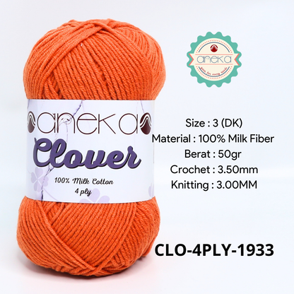 KATALOG - Benang Rajut Clover Katun Susu 4 PLY / 100% Milk Fiber Premium Crochet Knitting Yarn