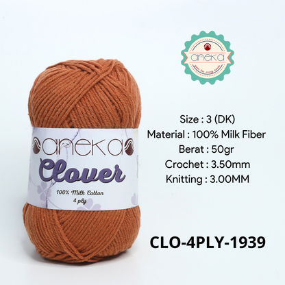 KATALOG - Benang Rajut Clover Katun Susu 4 PLY / 100% Milk Fiber Premium Crochet Knitting Yarn