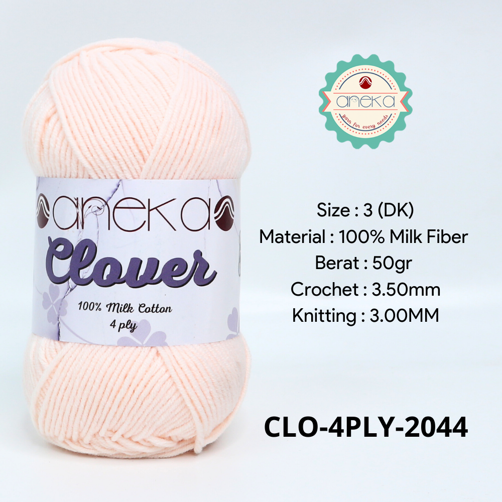 KATALOG - Benang Rajut Clover Katun Susu 4 PLY / 100% Milk Fiber Premium Crochet Knitting Yarn