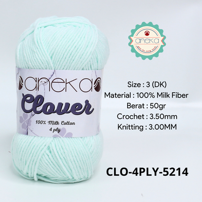 KATALOG - Benang Rajut Clover Katun Susu 4 PLY / 100% Milk Fiber Premium Crochet Knitting Yarn