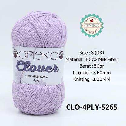 KATALOG - Benang Rajut Clover Katun Susu 4 PLY / 100% Milk Fiber Premium Crochet Knitting Yarn