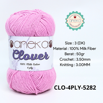 KATALOG - Benang Rajut Clover Katun Susu 4 PLY / 100% Milk Fiber Premium Crochet Knitting Yarn