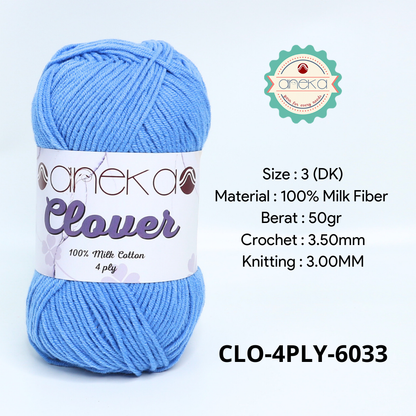 KATALOG - Benang Rajut Clover Katun Susu 4 PLY / 100% Milk Fiber Premium Crochet Knitting Yarn