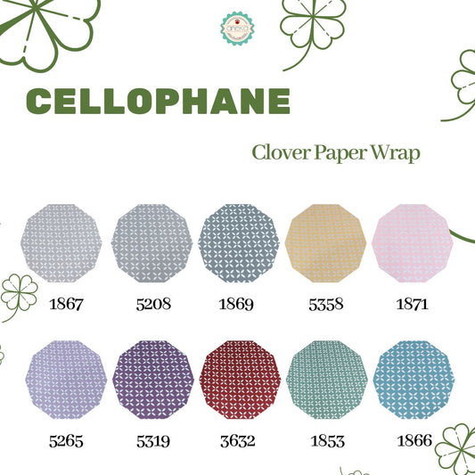 AnekaBenang - [ PACK ] Flower Bouquet Cellophane Paper [ Clover ] Flower Wrapping Paper Celophane