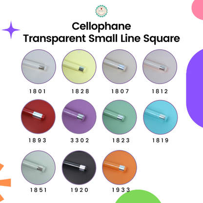 ANEKA - [ LEMBARAN ] Kertas Cellophane Buket Bunga [Transparent Small Line Square] Flower Bouquet Wrapping Paper Celophane