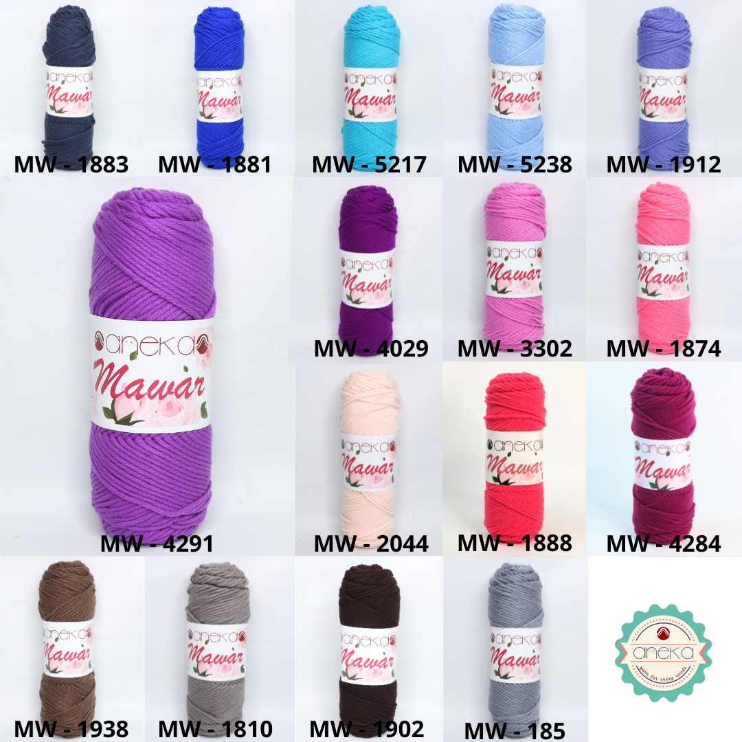 KATALOG - Benang Rajut Mawar / Soft Acrylic Yarn / 8 ply Milk Cotton Worsted / Katun Susu PART 3