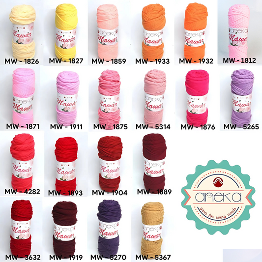 KATALOG - Benang Rajut Mawar / Soft Acrylic Yarn / 8 ply Milk Cotton Worsted / Katun Susu PART 1