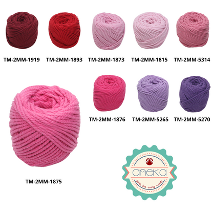 KATALOG - [100gr - 2mm] Benang Tali Katun Makrame Warna / Macrame Cotton Rope
