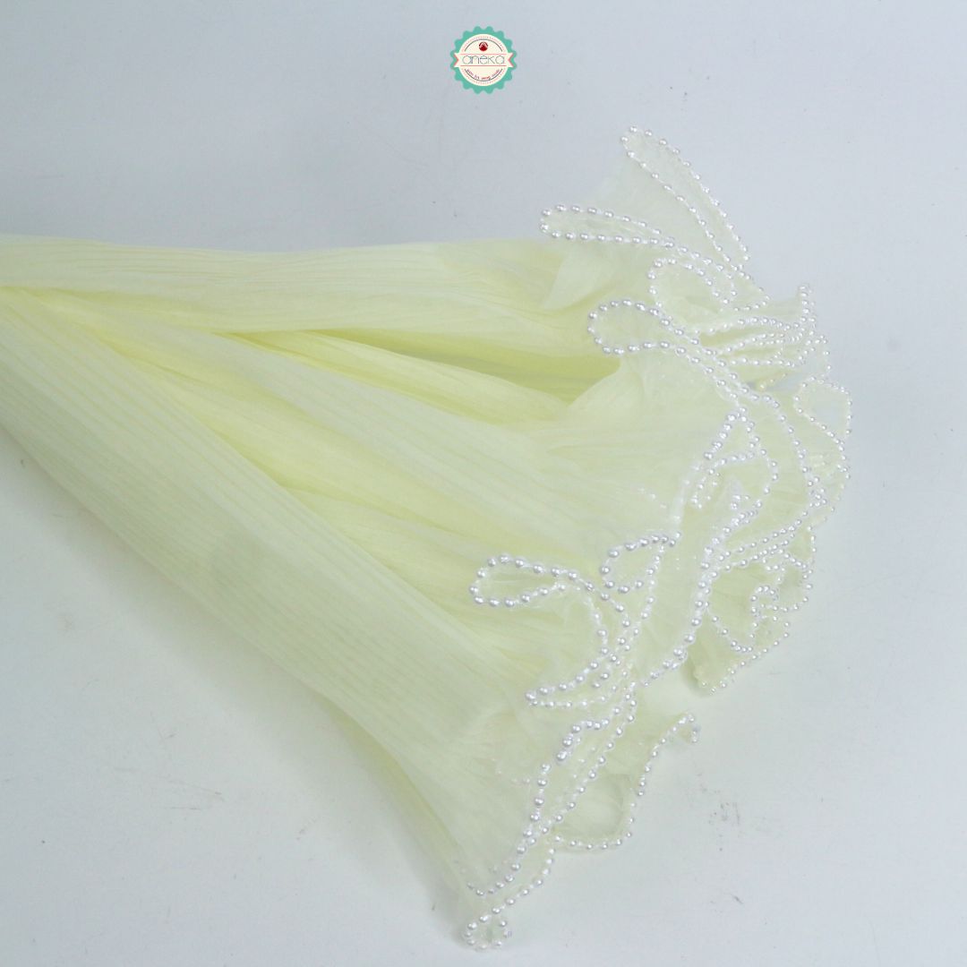 ANEKA - [ ROLL ] Kain Jala Cellophane Buket Bunga Gelombang  Mutiara  DIY / Benang Emas /  Korean Lace Mesh Mermaid Tile Wrapping Bucket Flower Wavy