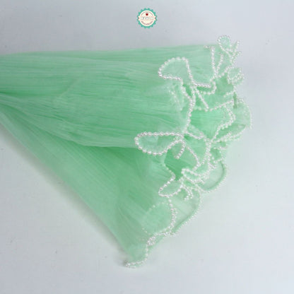 ANEKA - [ ROLL ] Kain Jala Cellophane Buket Bunga Gelombang  Mutiara  DIY / Benang Emas /  Korean Lace Mesh Mermaid Tile Wrapping Bucket Flower Wavy