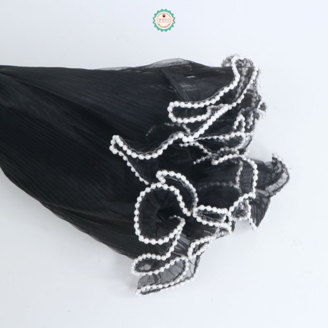 ANEKA - [ ROLL ] Kain Jala Cellophane Buket Bunga Gelombang  Mutiara  DIY / Benang Emas /  Korean Lace Mesh Mermaid Tile Wrapping Bucket Flower Wavy