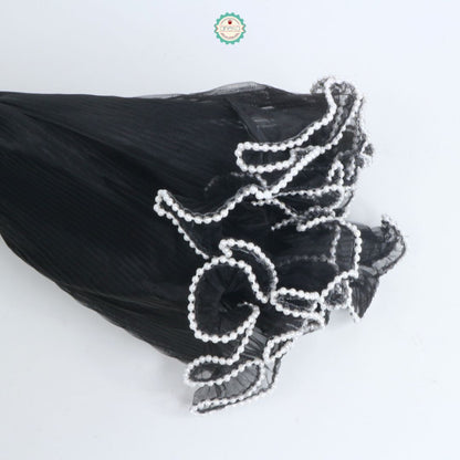 ANEKA - [ ROLL ] Kain Jala Cellophane Buket Bunga Gelombang  Mutiara  DIY / Benang Emas /  Korean Lace Mesh Mermaid Tile Wrapping Bucket Flower Wavy