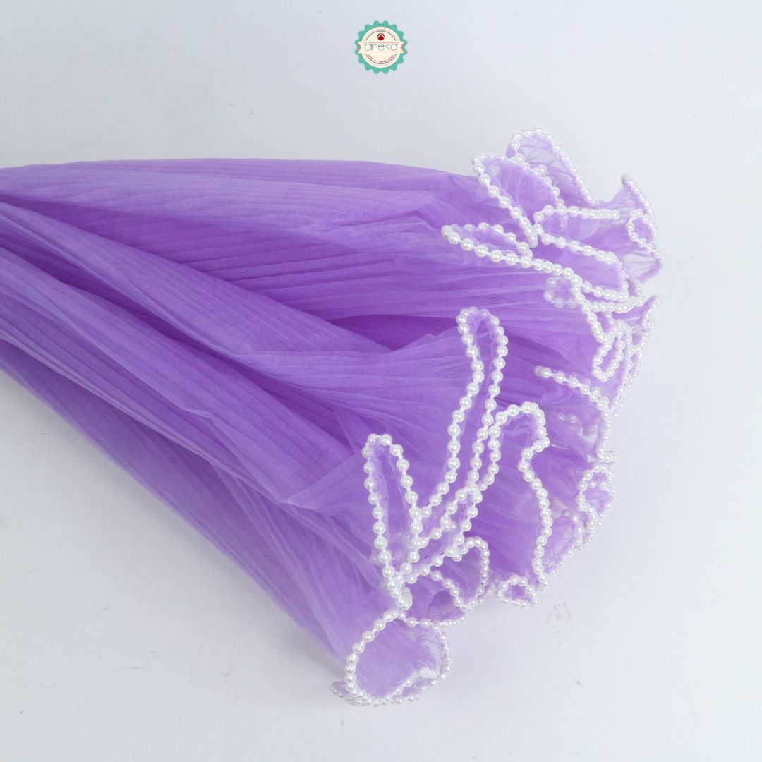 ANEKA - [ ROLL ] Kain Jala Cellophane Buket Bunga Gelombang  Mutiara  DIY / Benang Emas /  Korean Lace Mesh Mermaid Tile Wrapping Bucket Flower Wavy