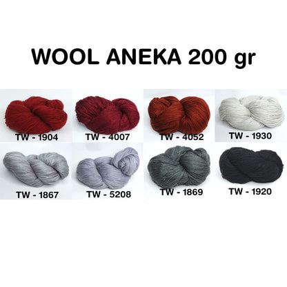 KATALOG - Benang Rajut Wool Aneka / Wol / Siet Yarn 200 gram (BENTUK HANK, TIDAK DIGULUNG) Part 1