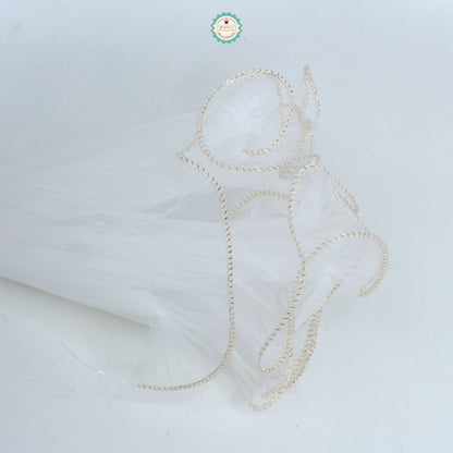 ANEKA - [ ROLL ] Kain Jala Cellophane Buket Bunga Gelombang  Mutiara  DIY / Benang Emas /  Korean Lace Mesh Mermaid Tile Wrapping Bucket Flower Wavy