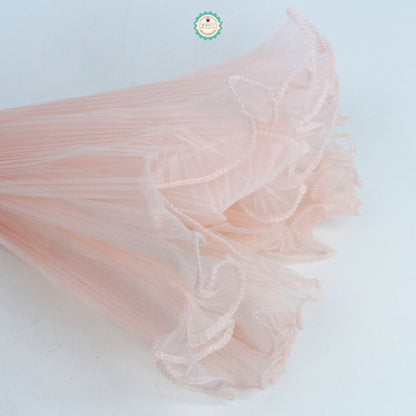 ANEKA - [ ROLL ] Kain Jala Cellophane Buket Bunga Gelombang  Mutiara  DIY / Benang Emas /  Korean Lace Mesh Mermaid Tile Wrapping Bucket Flower Wavy