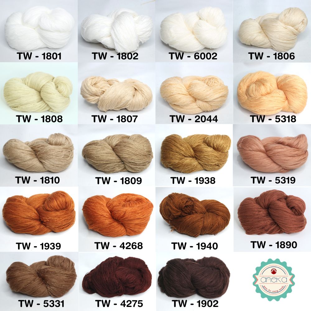 KATALOG - Benang Rajut Wool Aneka / Wol / Siet Yarn 200 gram (BENTUK HANK, TIDAK DIGULUNG) Part 1