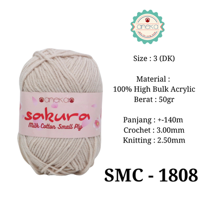 KATALOG - Benang Rajut Katun Susu 4 ply / Sakura SMALL PLY Milk Cotton Yarn - 2