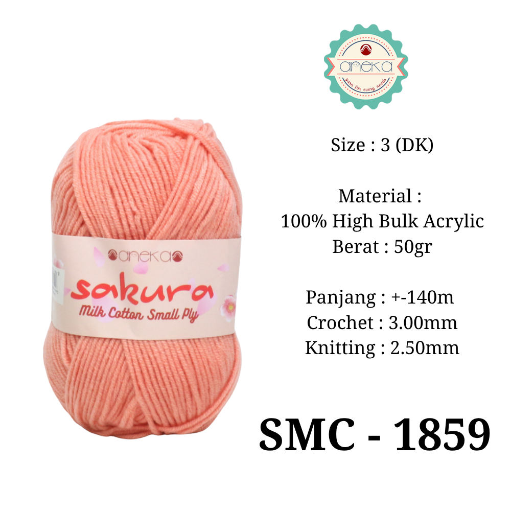 KATALOG - Benang Rajut Katun Susu 4 ply / Sakura SMALL PLY Milk Cotton Yarn - 2