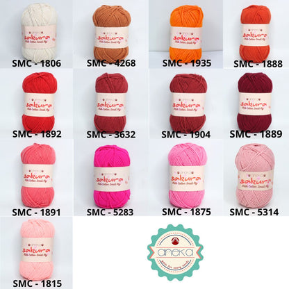 KATALOG - Benang Rajut Katun Susu 4 ply / Sakura SMALL PLY Milk Cotton Yarn - 2