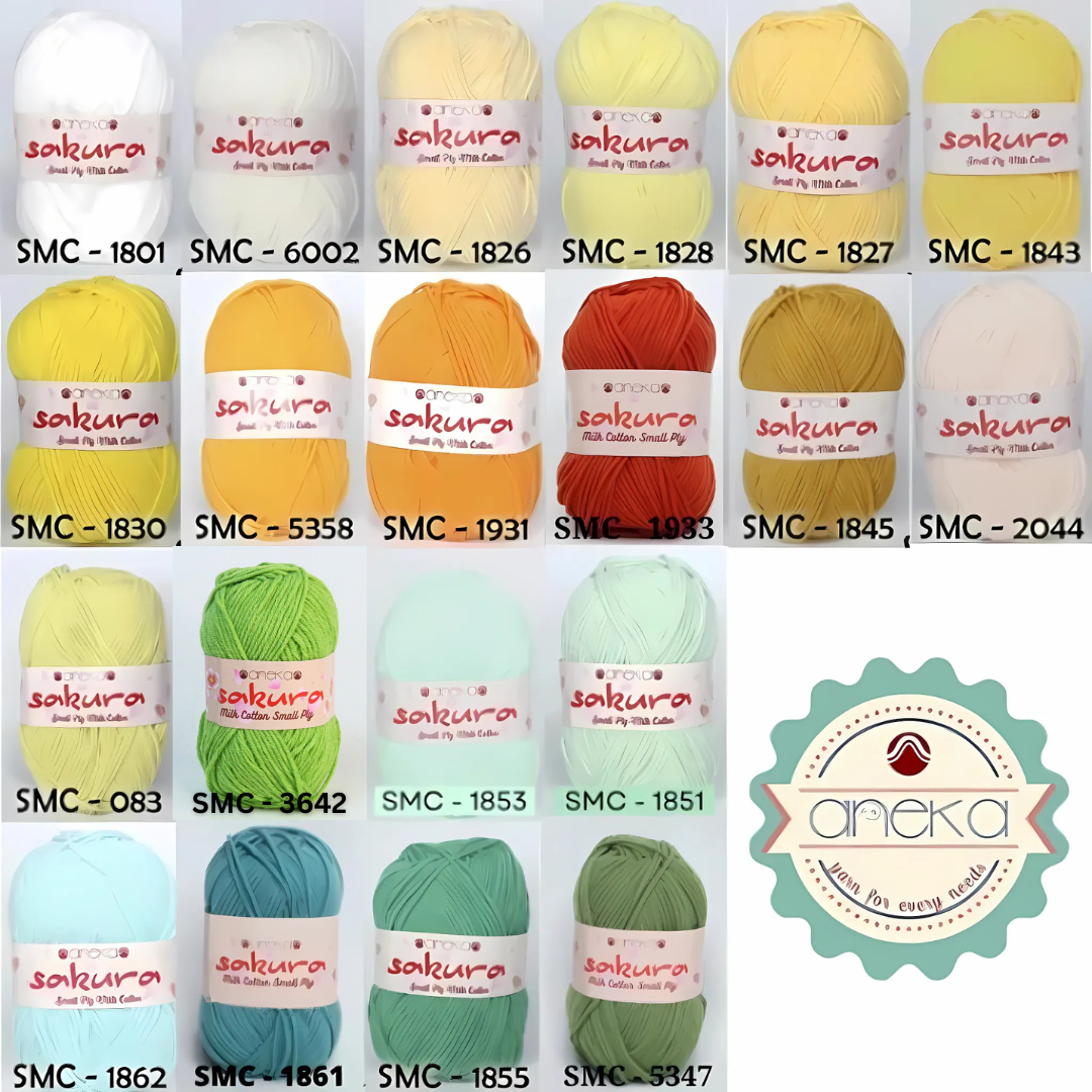 KATALOG - Benang Rajut Katun Susu 4 Ply / Sakura SMALL PLY Milk Cotton Yarn
