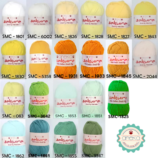 KATALOG - Benang Rajut Katun Susu 4 Ply / Sakura SMALL PLY Milk Cotton Yarn