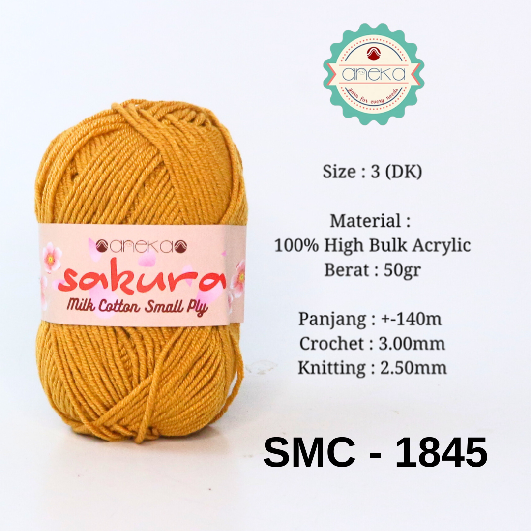 KATALOG - Benang Rajut Katun Susu 4 Ply / Sakura SMALL PLY Milk Cotton Yarn