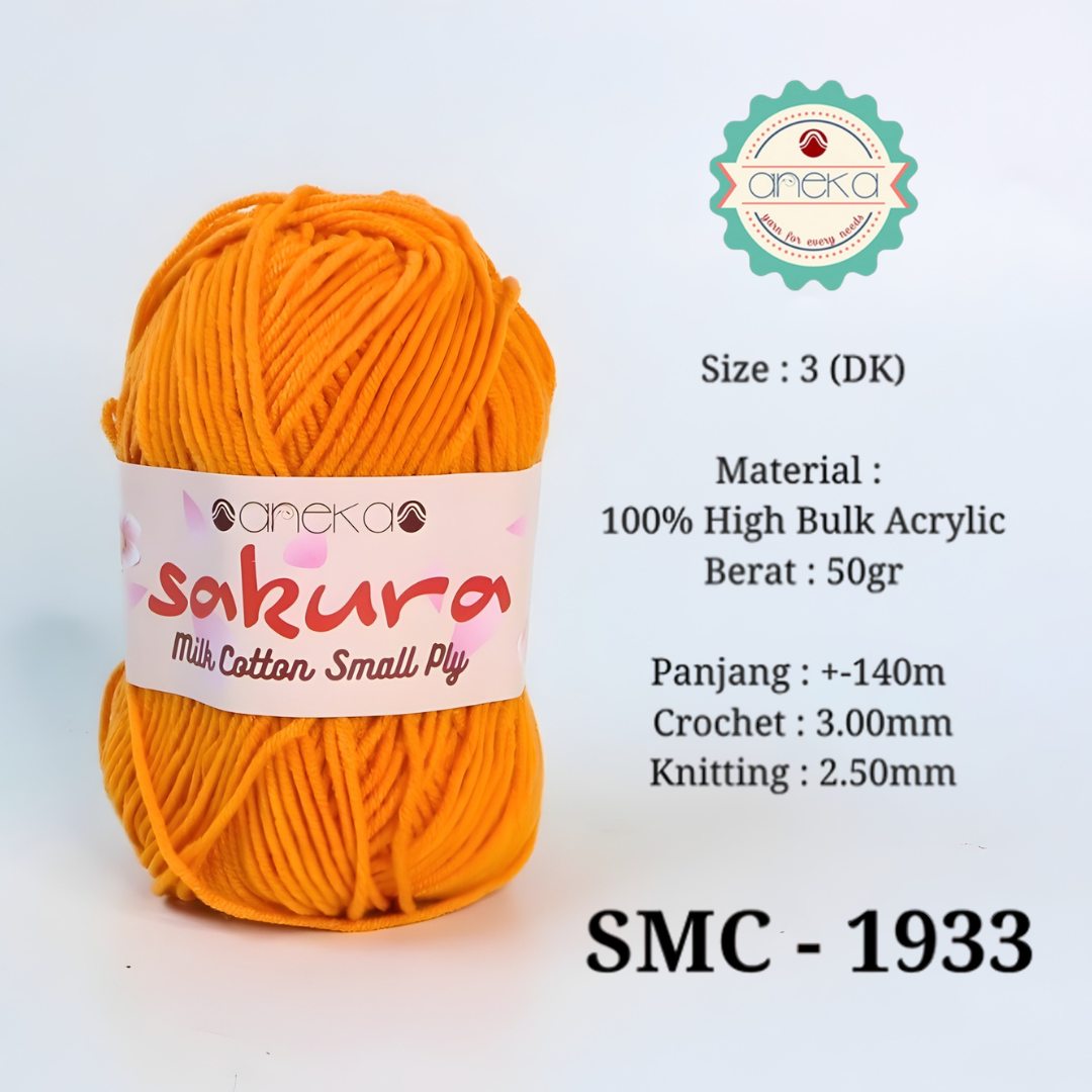 KATALOG - Benang Rajut Katun Susu 4 Ply / Sakura SMALL PLY Milk Cotton Yarn