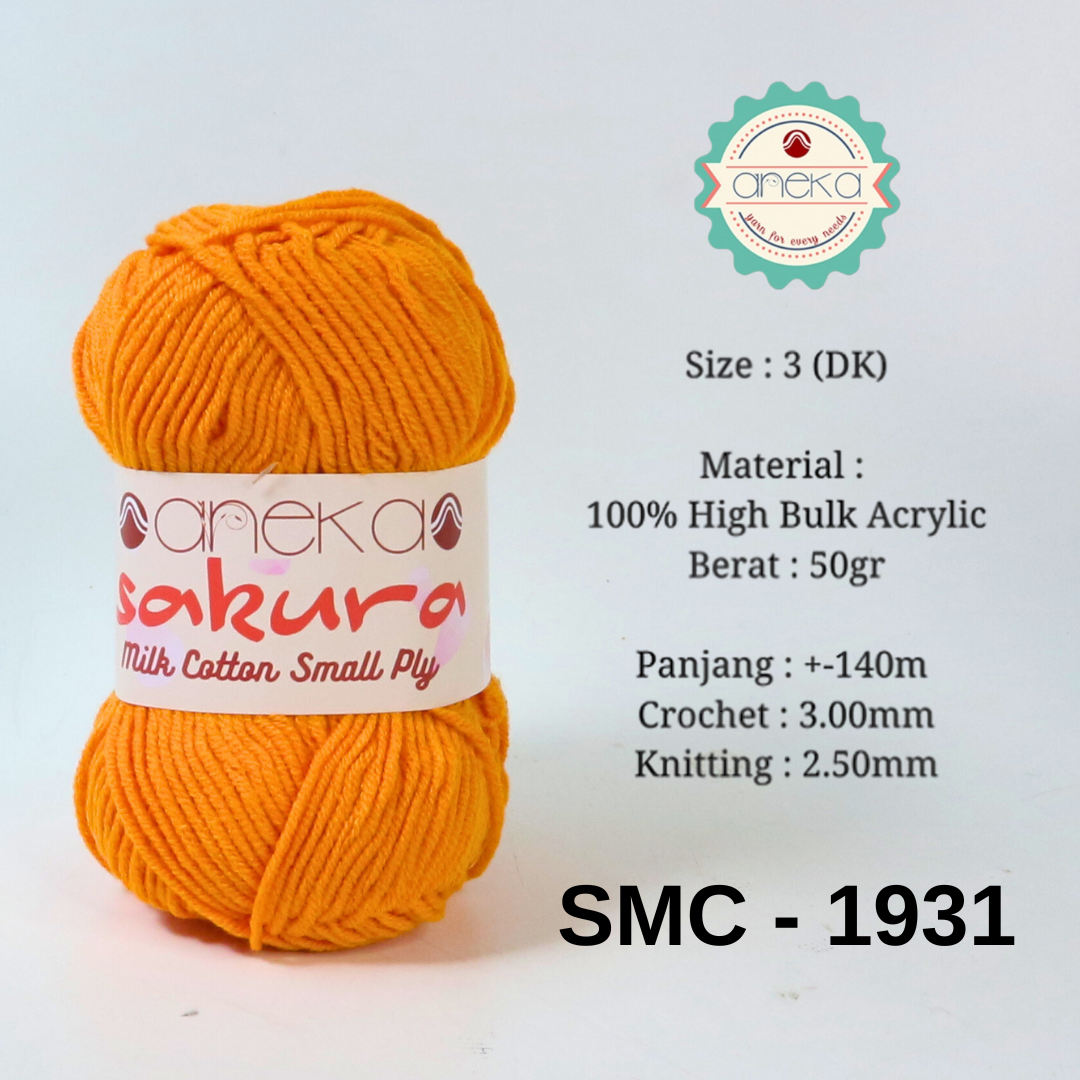 KATALOG - Benang Rajut Katun Susu 4 Ply / Sakura SMALL PLY Milk Cotton Yarn