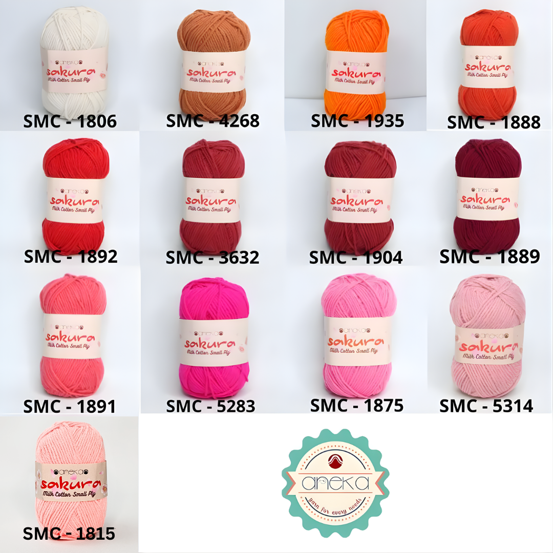 KATALOG - Benang Rajut Katun Susu 4 ply / Sakura SMALL PLY Milk Cotton Yarn - 2